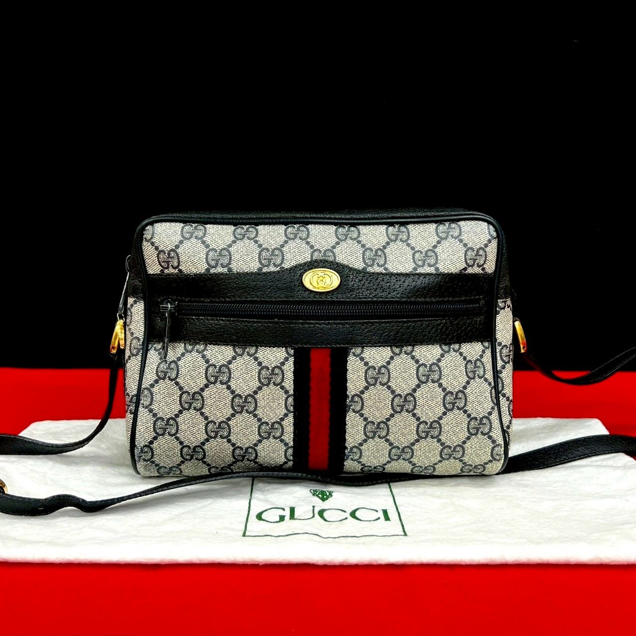 ✨美品✨GUCCI シェリーライン GG クラッチバッグ ポーチ ネイビー GUCCI グッチ オールドグッチ シェリーライン セカンドバッグ