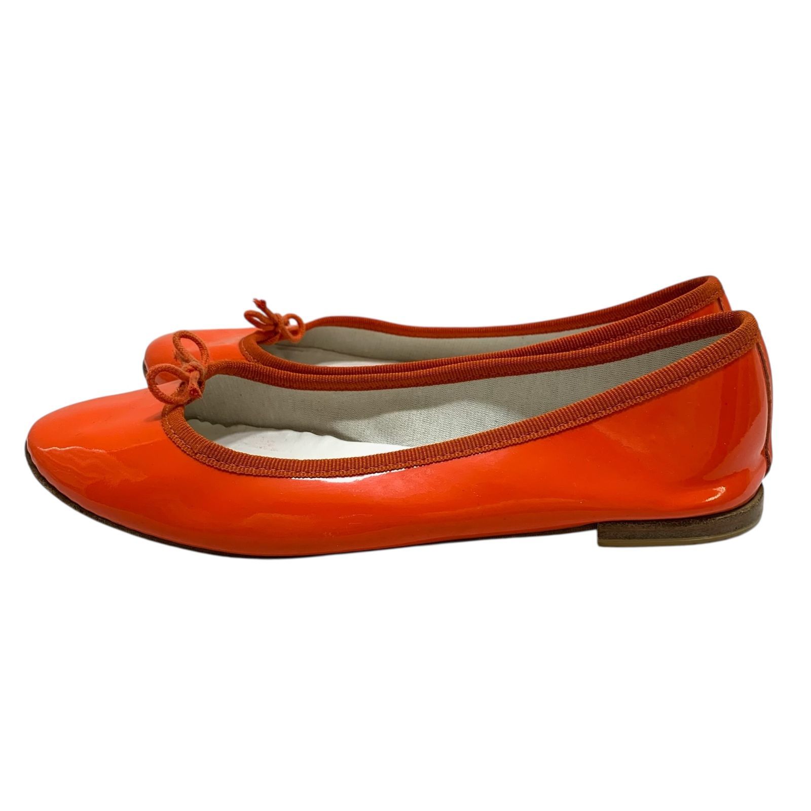 レペット Repetto バレエシューズ 36 オレンジ エナメル レペット
