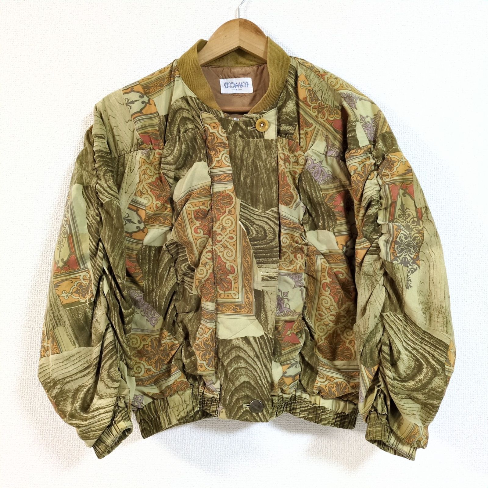 w^)b KOMO コモ 80s 90s ビンテージ 昭和レトロ 総柄 古着 ジップ 