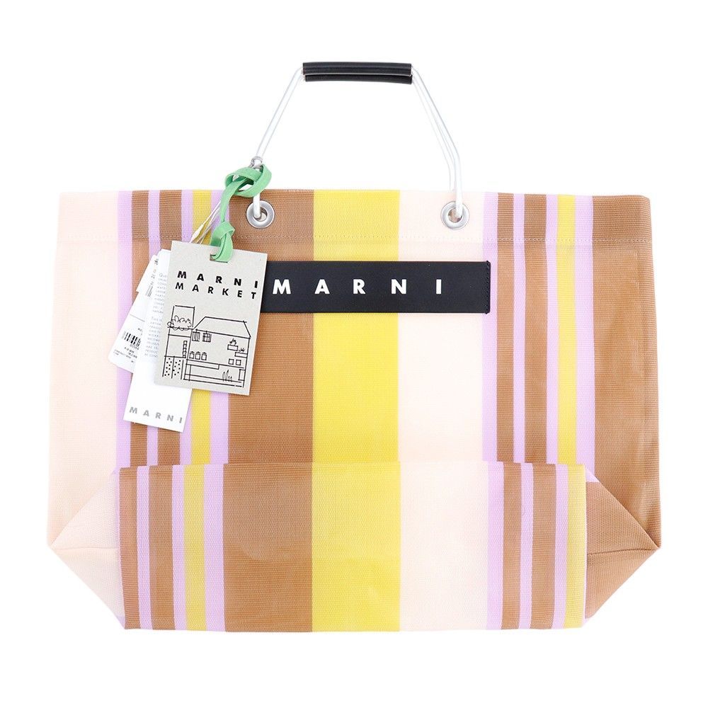 マルニフラワーカフェ トートバッグ MARNI FLOWER CAFE ストライプ ...