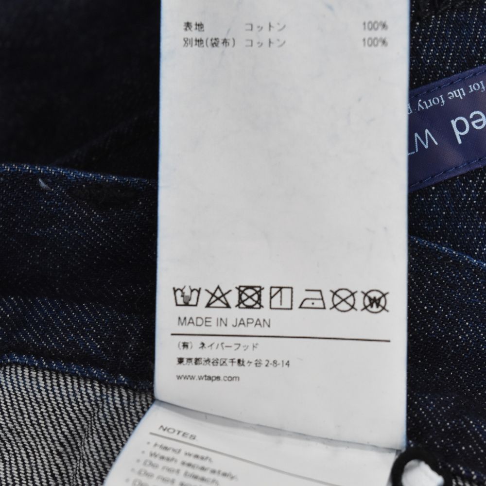 WTAPS ダブルタップス 23SS COTTON DENIM PASTHG 231WVDT-PTM01 ロゴプリント コットン デニム パンツ ネイビー