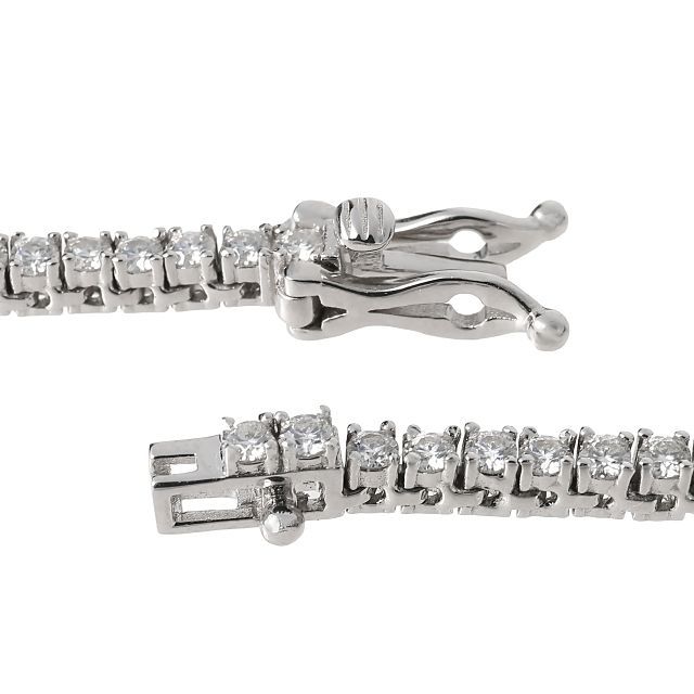 モアサナイト 2mm テニスネックレス Moissanite シルバー