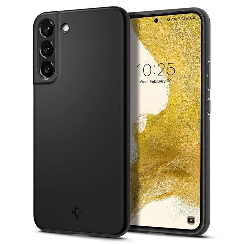 Spigen Galaxy S22 ケース [ SC-51C | SCG13 ] 2重構造 [TPU+PC] 厚さ1.55mm さらさら 超極薄 米軍MIL規格取得 レンズ保護 超薄型 重さ34g 超軽量 指紋防止 擦り傷防止 マット仕上げ ワイヤレス充電 0