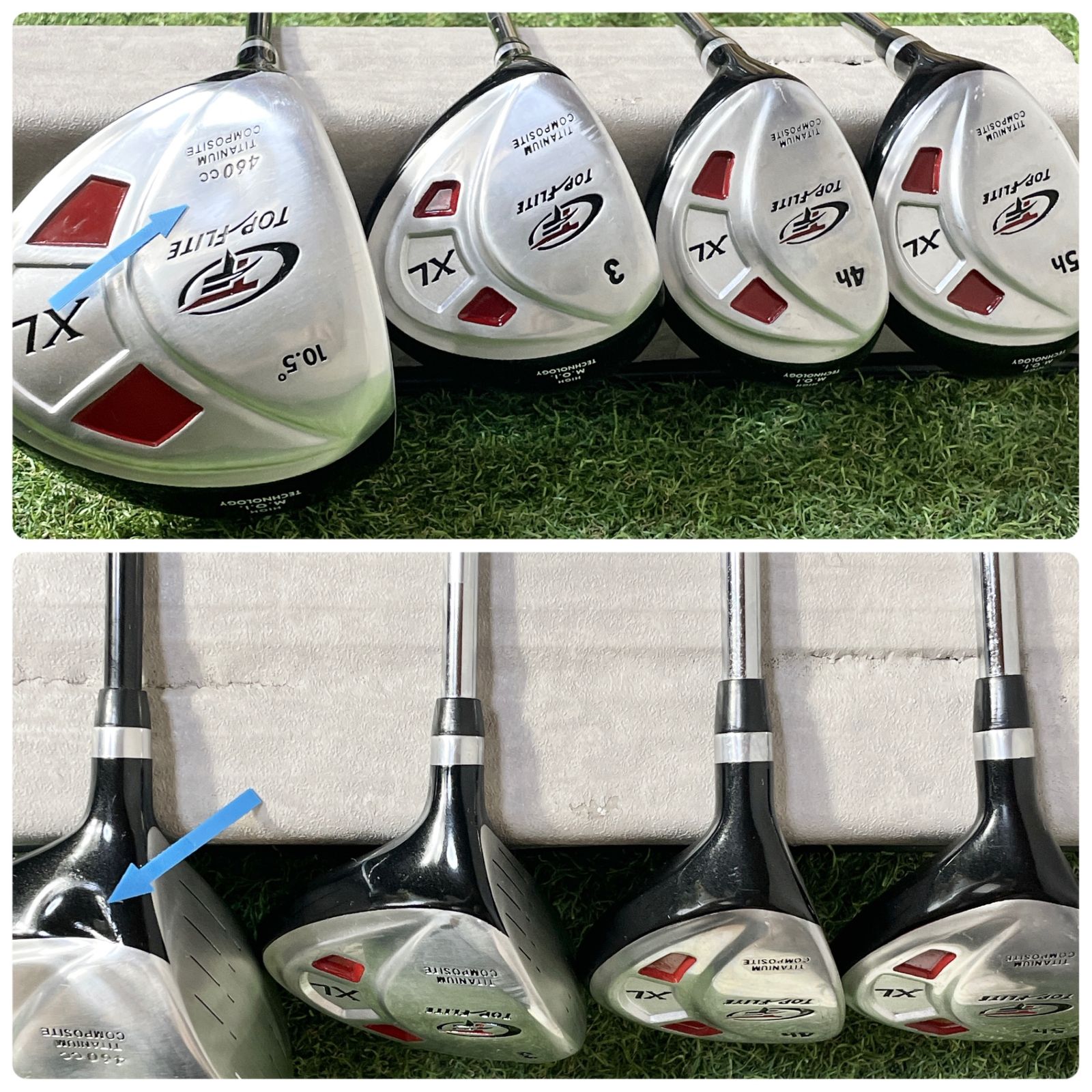 貴重レフティ！タイトリスト トップフライト ゴルフクラブセット 10本 SR 左 貴重レフティ】Titleist TOP FLITE ゴルフクラブセット 10本 SR
