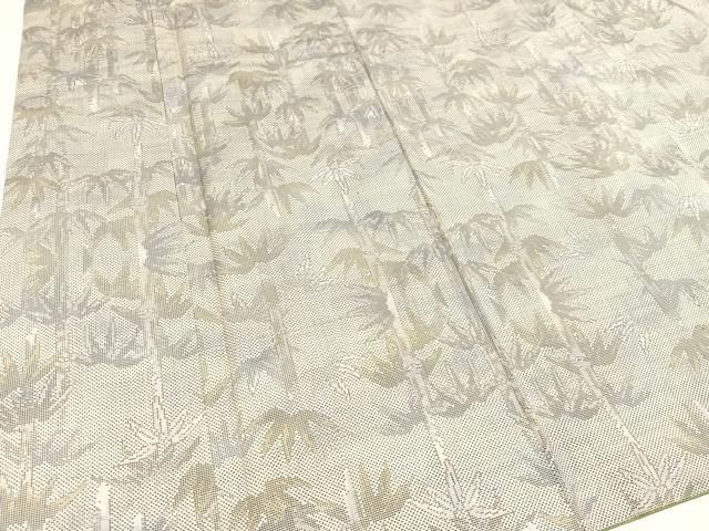 平和屋着物○本場大島紬 白大島 一元絣 笹竹文 正絹 逸品