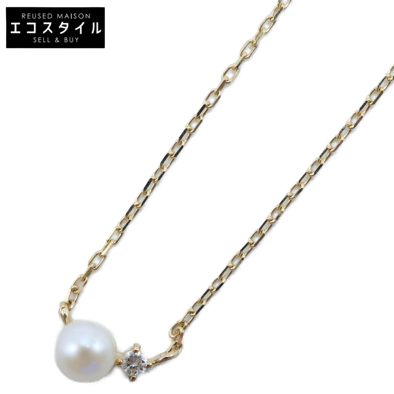 ete エテ 【美品】761735 K10 0.01 レイヤー パール/ダイヤモンド 