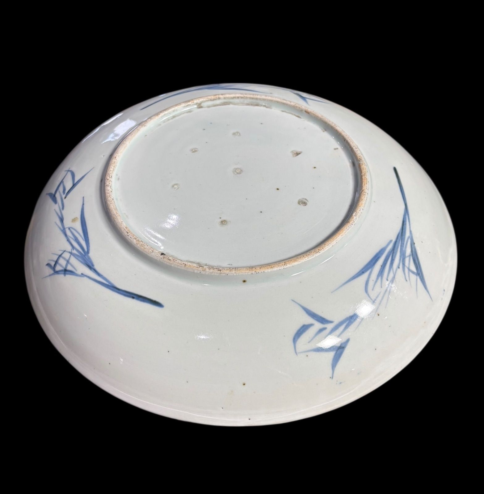 美品　陶器　年代物　盛り皿　楕円　染付の山水の絵柄が素敵な　古道具　濃淡が美しい 古伊万里 染付 山水舟風景画 太明成化年製文 菱形変形皿 - 生活