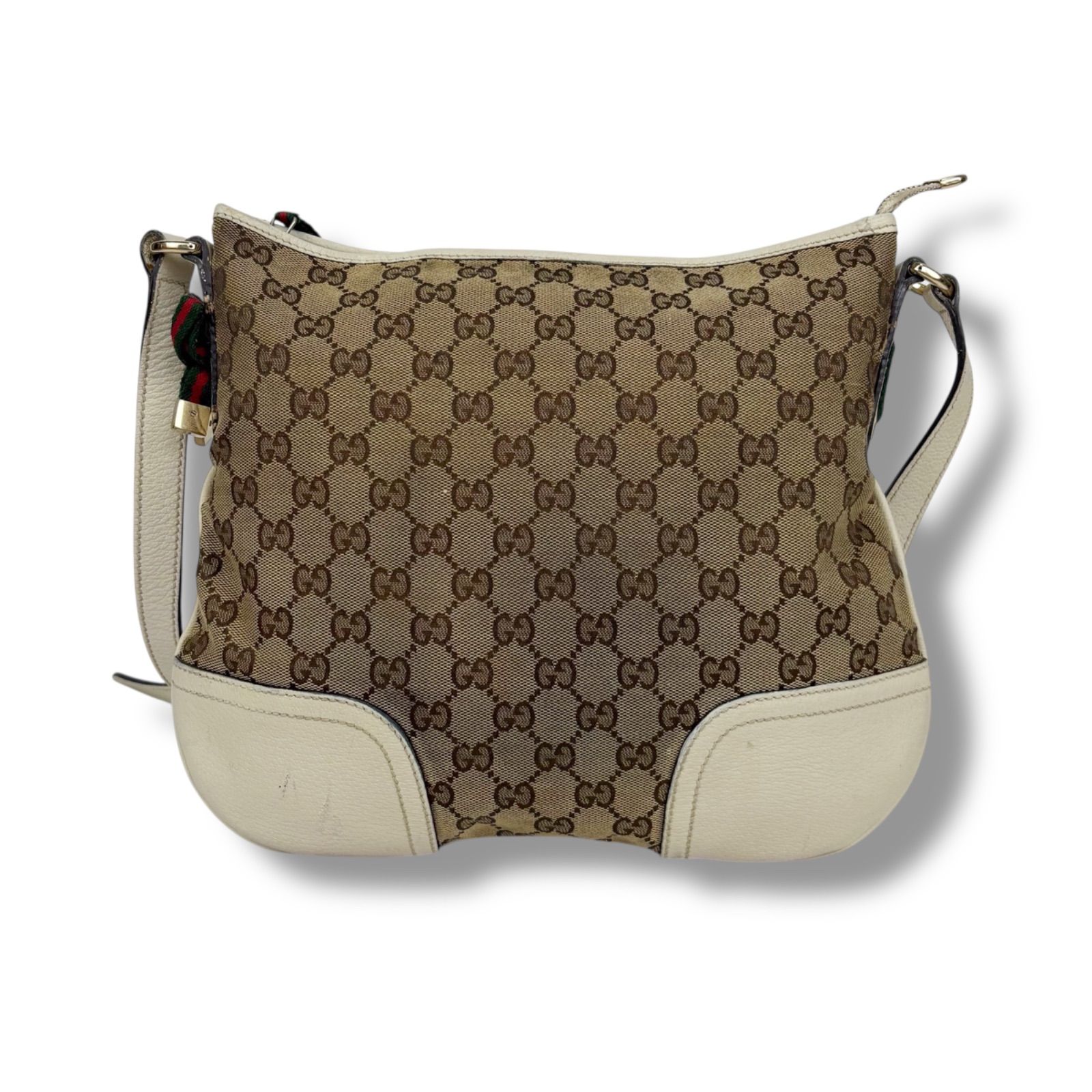 美品 GUCCI ショルダーバッグ クロスボディ シェリーライン GGキャンバス グッチ GUCCI ショルダーバッグ GGキャンバス シェリーライン