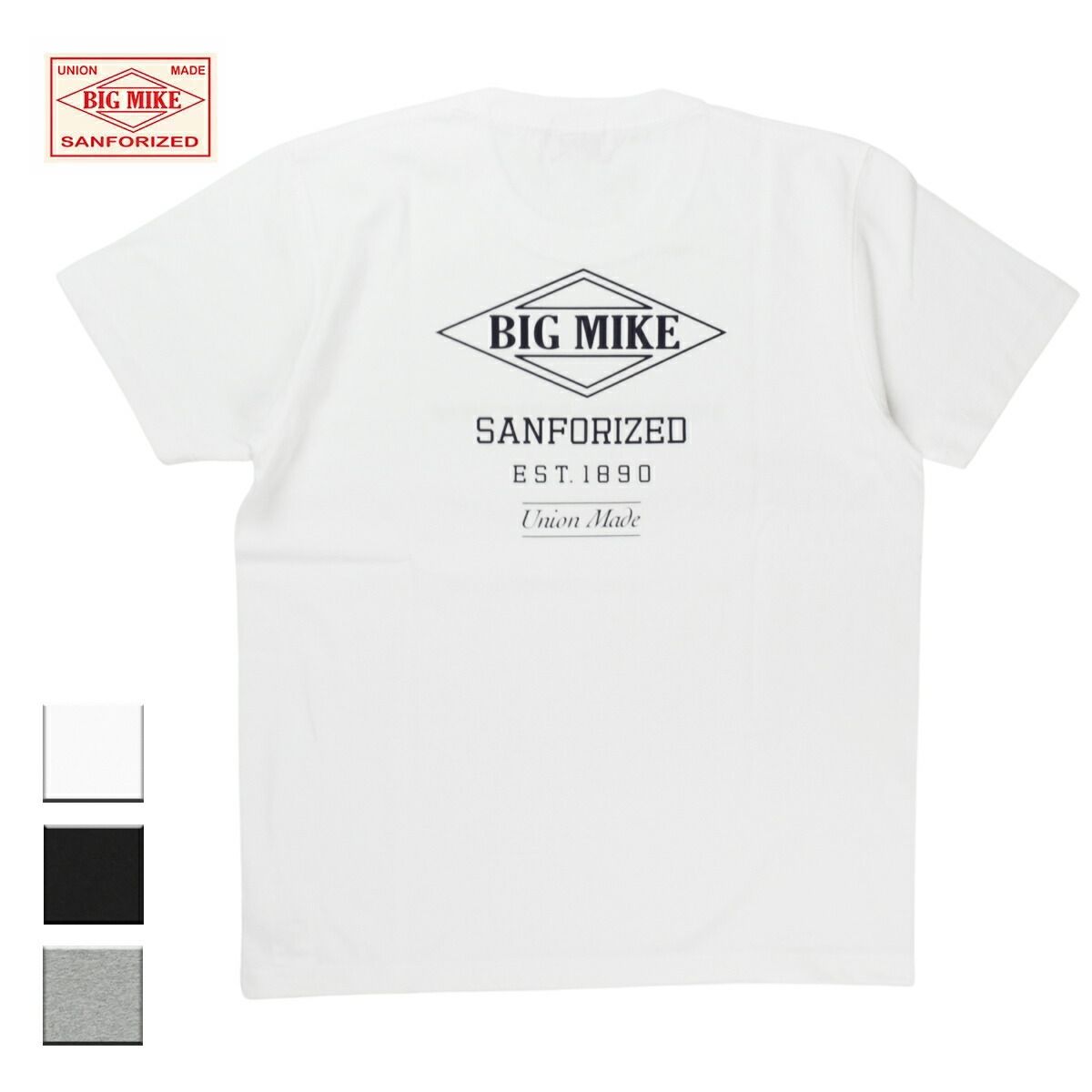 【新品】 BIG MIKE ビッグマイク LOGO S/S TEE メンズ/レディース ホワイト/ブラック/グレー M-XL