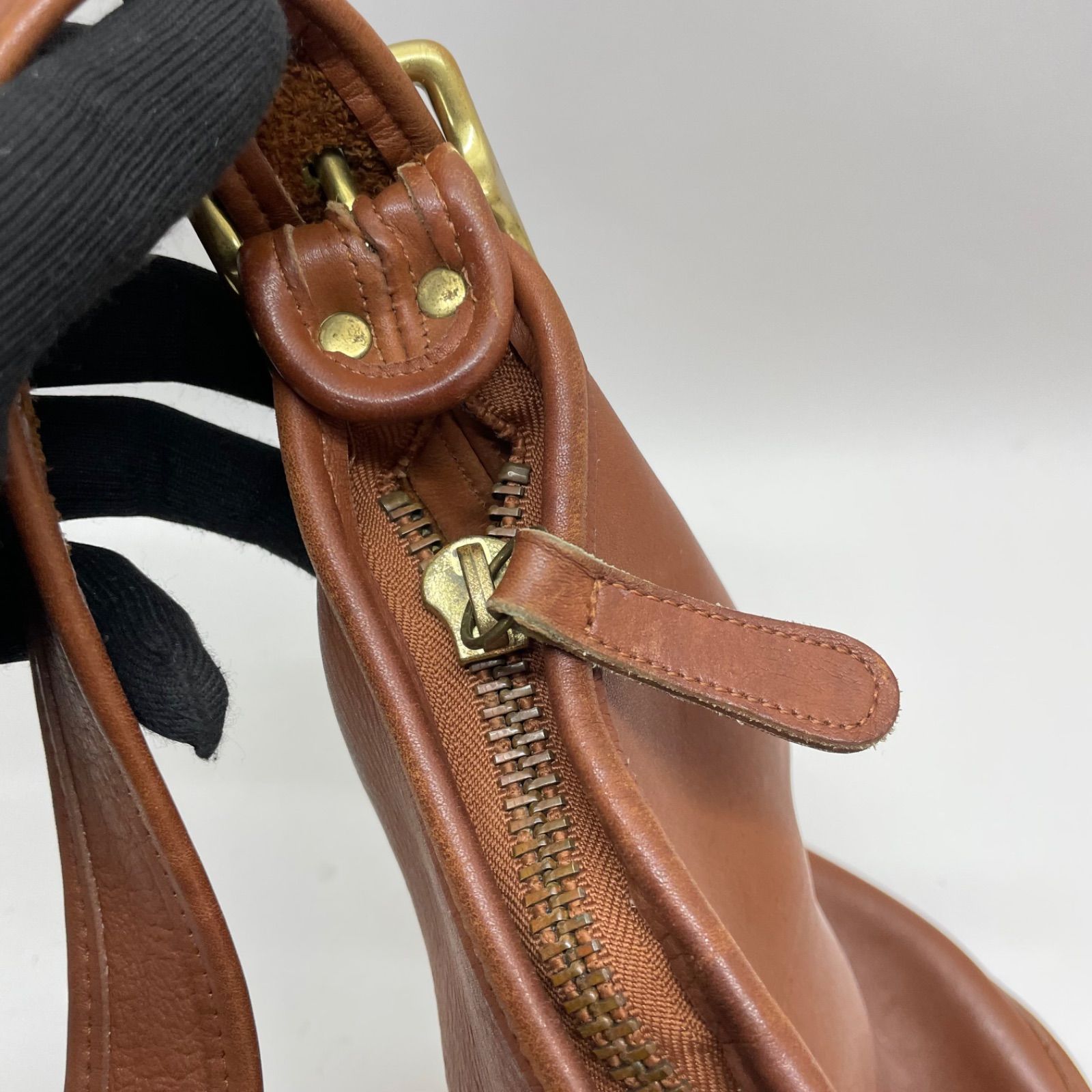 コーチ　ショルダーバッグ　バケツ型　ブラウン　オールレザー 美品 COACH コーチ レザーブラウン ショルダーバッグワン