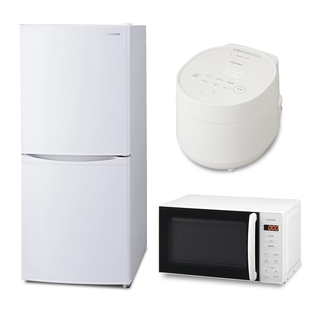白 白 炊飯器 17L レンジ 142L 冷蔵庫 3合 2025新生活3点セット 一人暮らし 新生活家電セット 新生活 白 新生活セット 家電セット アイリスオーヤマ