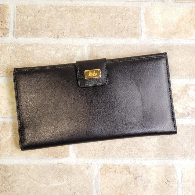 訳有未使用 セリーヌ CELINE ☆ ヴィンテージ レザー 長財布 伊製 黒