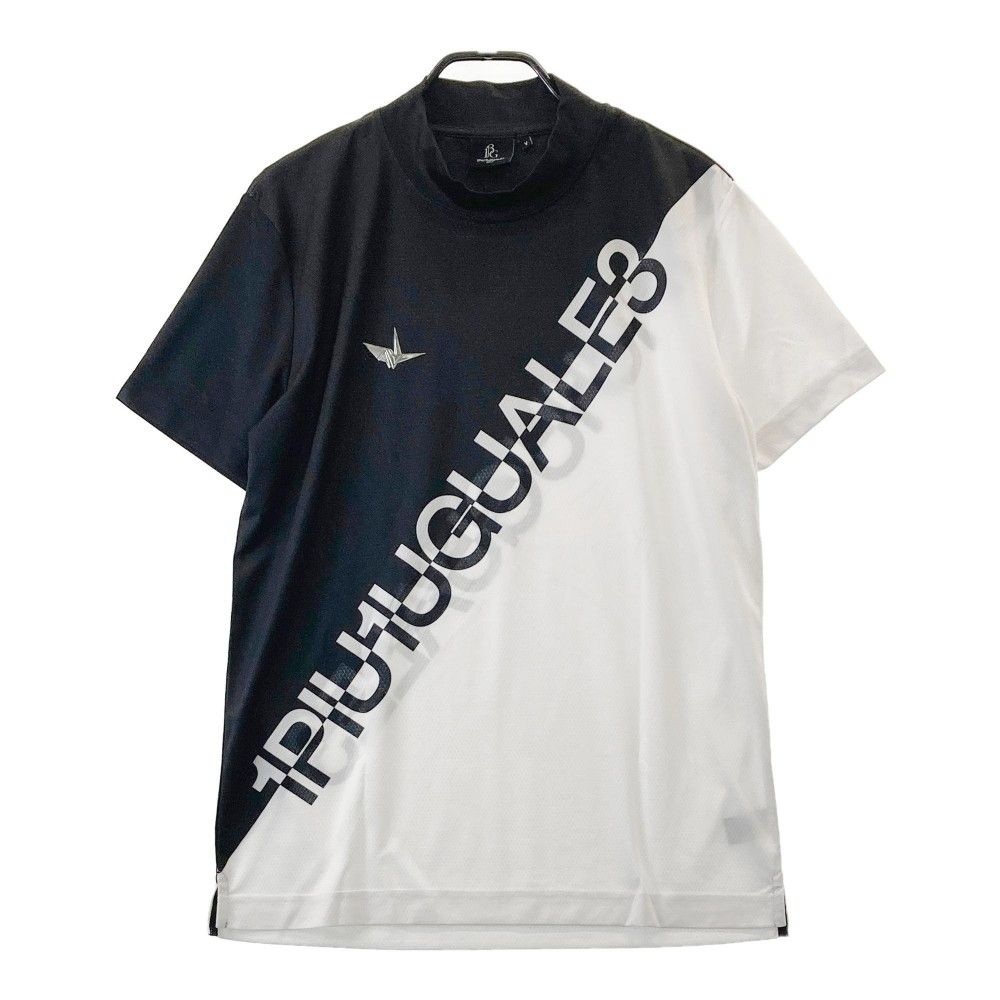 サイズ 5 1PIU1UGUALE3 GOLF ハイネック 半袖Tシャツ ロゴ バイカラー ブラック系 240101270024 ゴルフウェア メンズ ストスト
