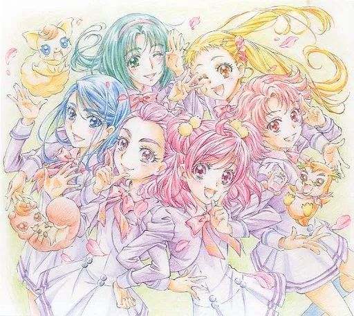 Yes!プリキュア5GoGo! Blu-ray BOX 購入特典 イラスト色紙 中古】紙製品(キャラクター) 集合 川村敏江描き下ろしイラスト色紙
