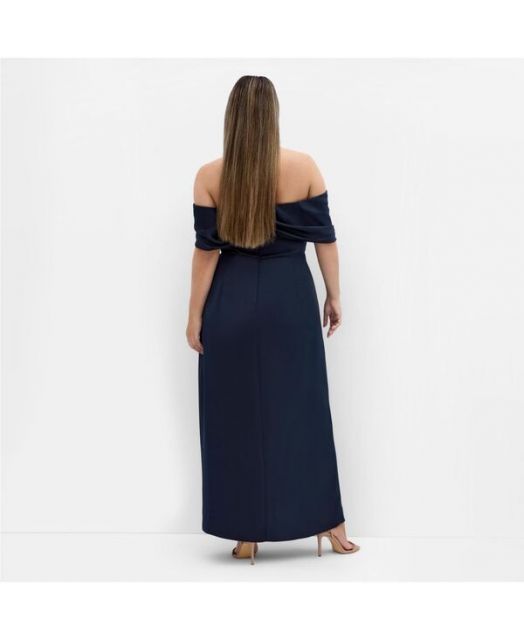 シティーシック レディース ワンピース トップス Plus Size Paloma Off Shoulder Maxi Dress Navy