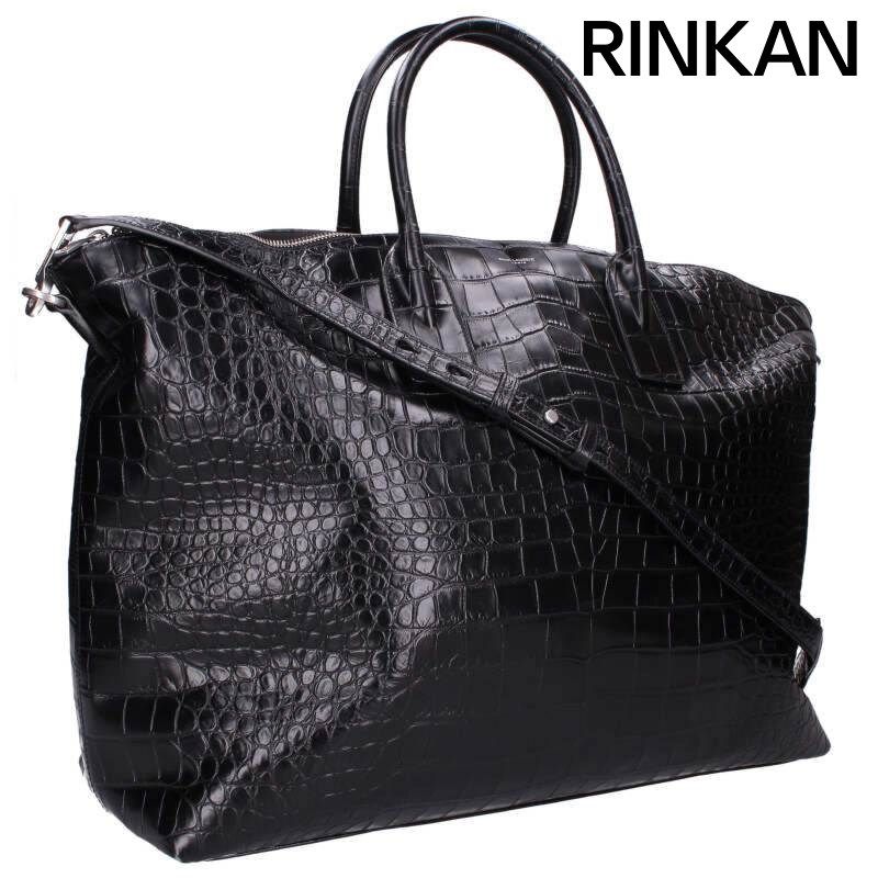 サンローランパリ 649646 クロコ型押し2WAYハンドバッグ メンズ