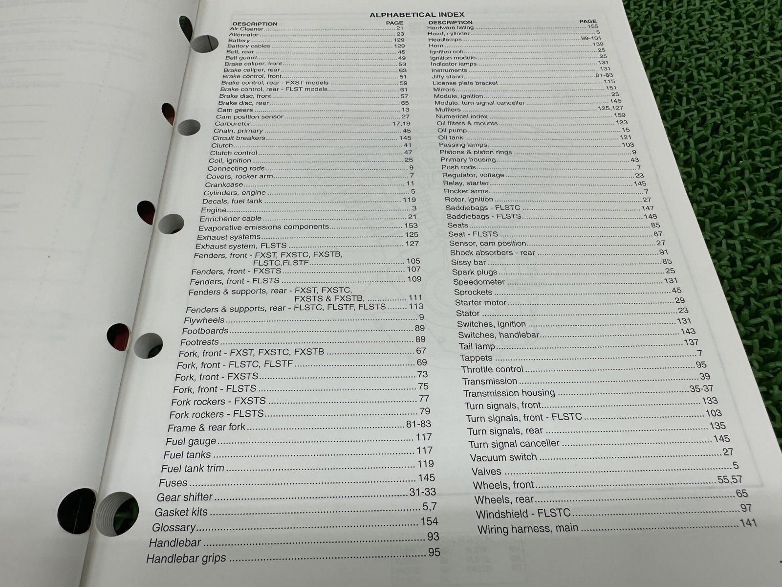 ソフテイル パーツリスト 英語版 ハーレー 正規 バイク 整備書 1999年ソフテイルモデル パーツカタログ fJ