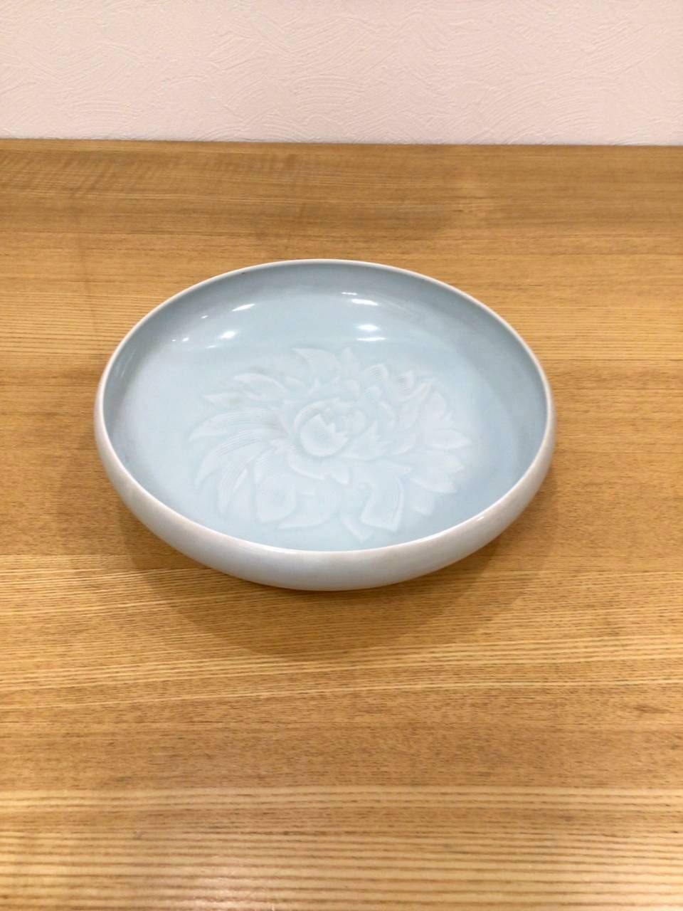 美濃焼 快山窯 快山作 塚本快示 青白磁 鉢 快山窯 快山作 青白磁牡丹