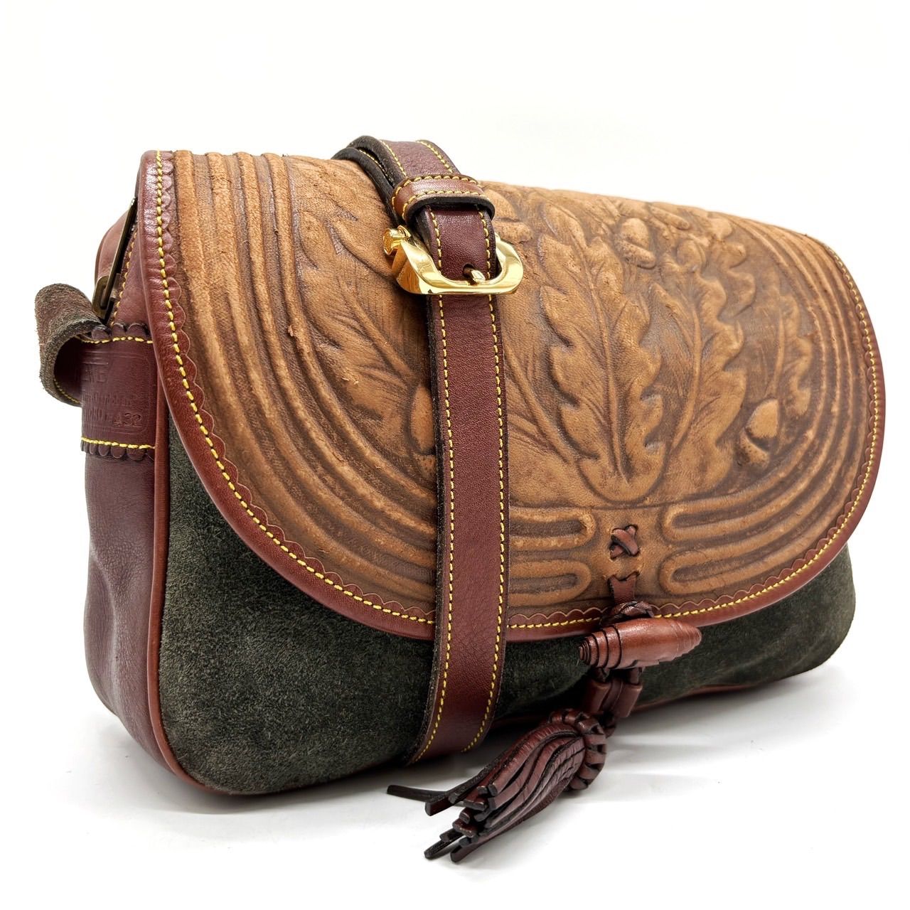 ロエベオールドロエベスエードレザー サコッシュ