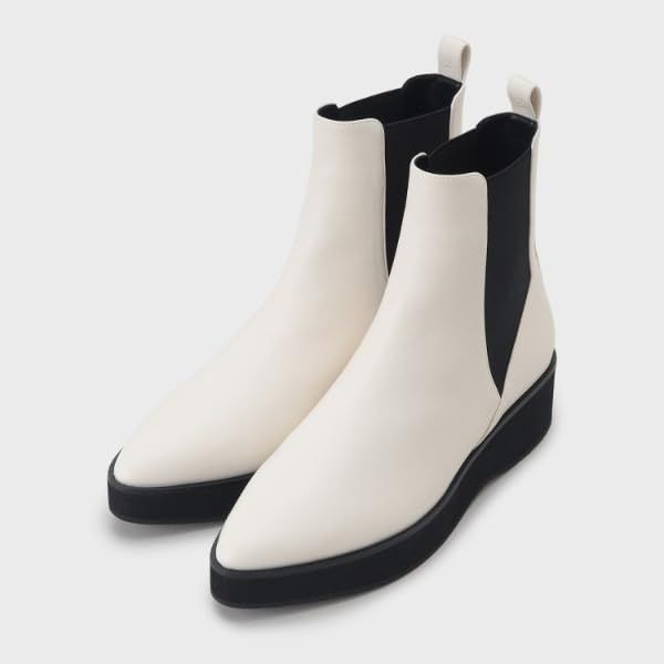 インディヴィ ブーツ ブーティ 合皮 シャープサイドゴアブーツ レディース ブラック 019 35 23 5 cm