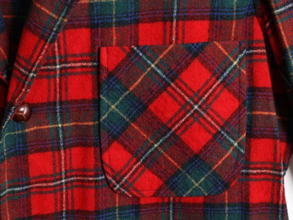 美品 PENDLETON 70s USA製 チェック 短丈 ウールブルゾン Made in USA 70s pendleton brown orange check wool shirt 70年代