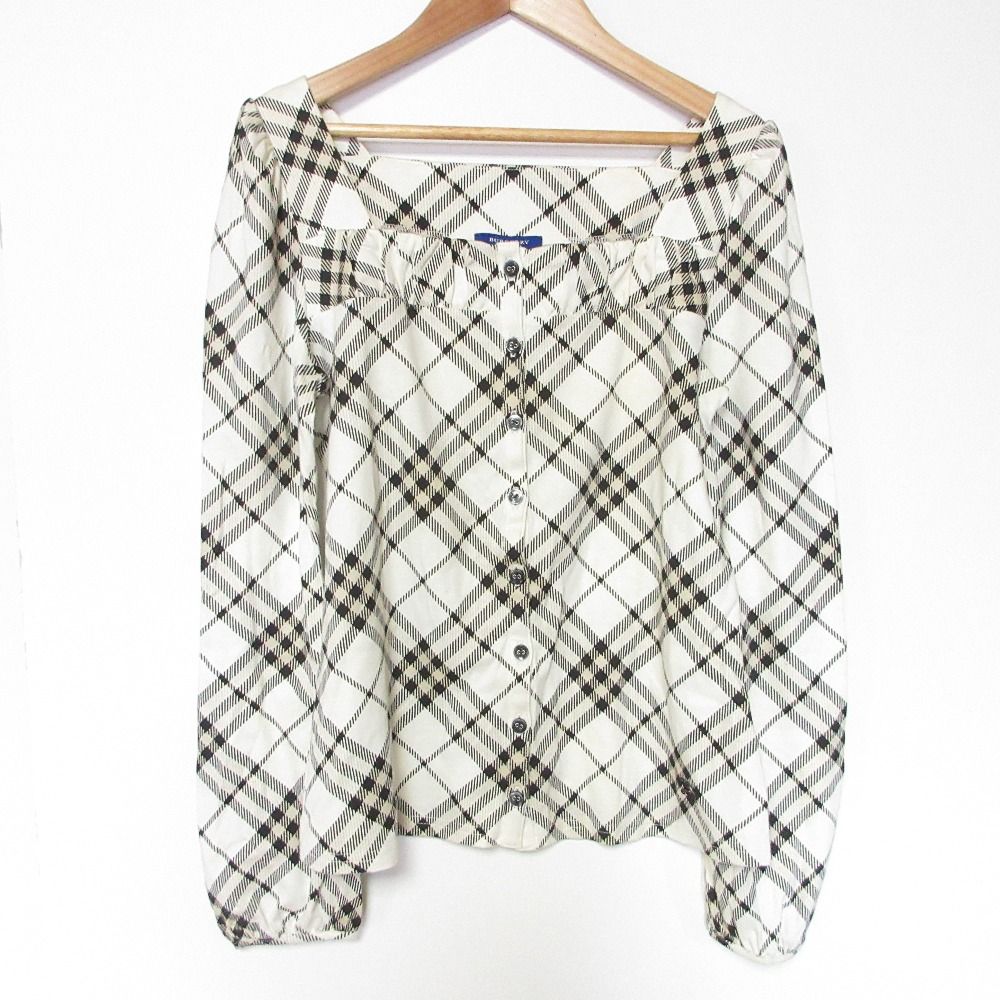 バーバリー　ブルーレーベル　カットソー　ブラウス　36 美品 良品 BURBERRY BLUE LABEL バーバリーブルーレーベル スクエア