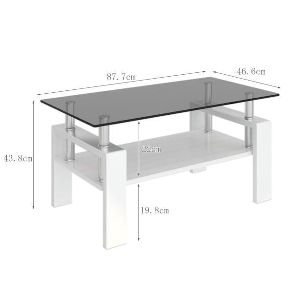 ガラステーブル センターテーブル ガラス リビングテーブル 100kg 棚付き 強化ガラス天板 MDF収納棚 アイアン おしゃれ 爆買 モダン リビング ガラステーブル