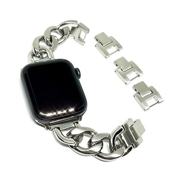 Royceu0026Roland Apple Watch アップルウォッチ チェーンベルト バンド ( シルバー / (シルバー 42/44/45mm)