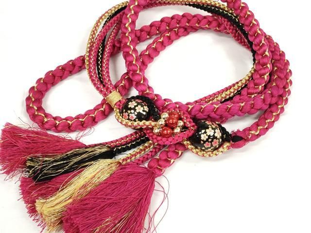 平和屋着物○和装小物 振袖用帯締め 装飾 つまみ細工 パール ビーズ 鈴