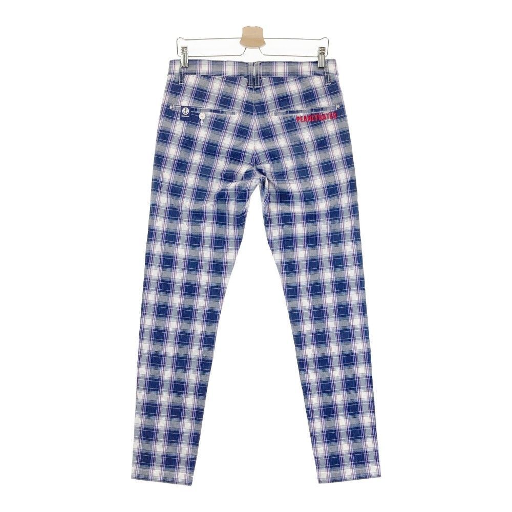 【送料込】パーリーゲイツ 秋冬 パンツ　サイズ4 チェック　ネイビー パーリーゲイツ ウールパンツ グリーン×ネイビー チェック 裏地付き
