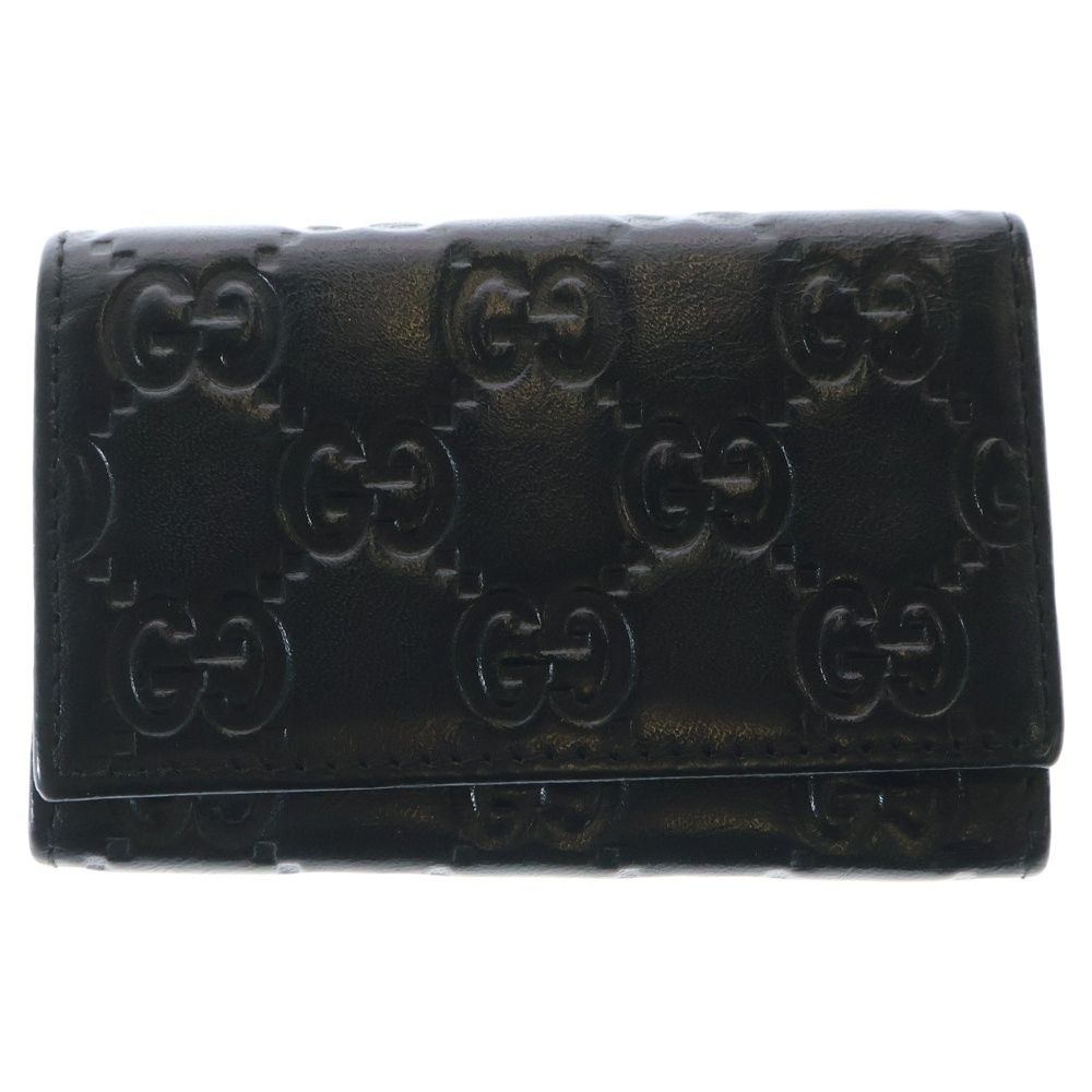 GUCCI グッチ GGスプリーム型押し 6連レザーキーケース ブラック 138093