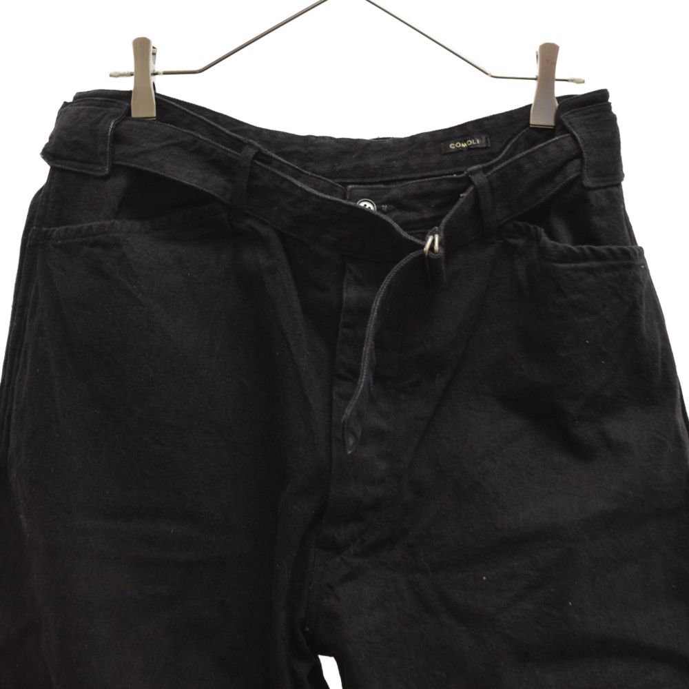 COMOLI ベルテッドデニム 23SS サイズ3 ブラック COMOLI コモリ 23SS
