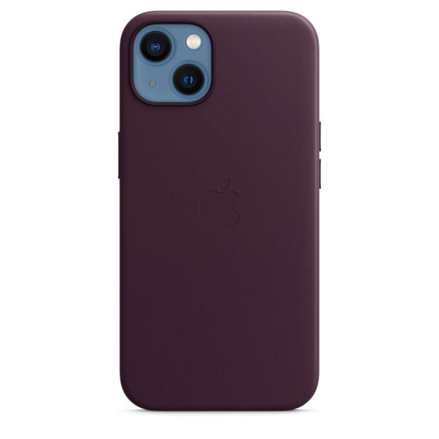 新品apple 純正正規品 iPhone 13用レザーケース ダークチェリー