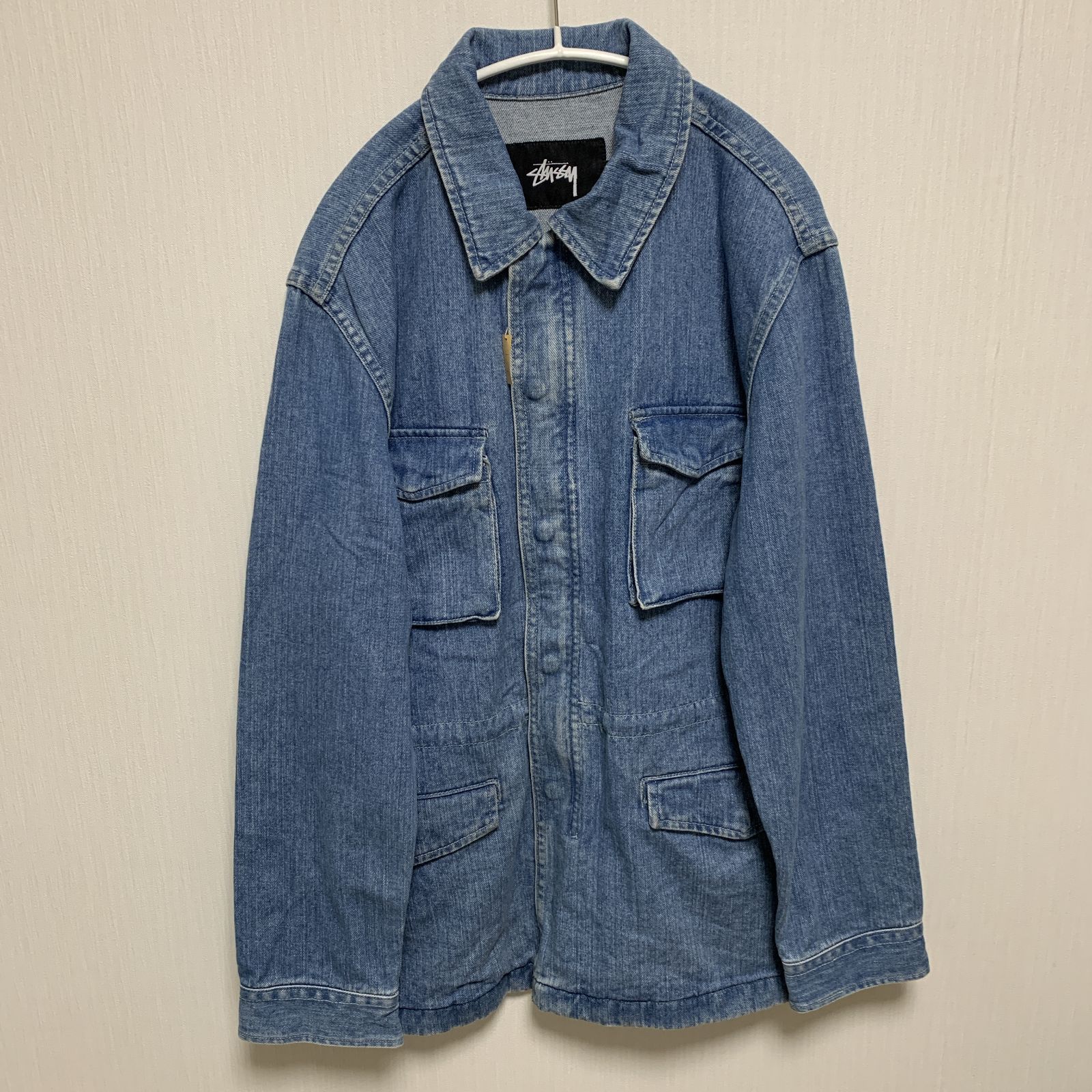 美品 ステューシー デニムジャケット Gジャン カバーオール L 濃紺 美品 ステューシー デニムジャケット Gジャン カバーオール L 濃紺