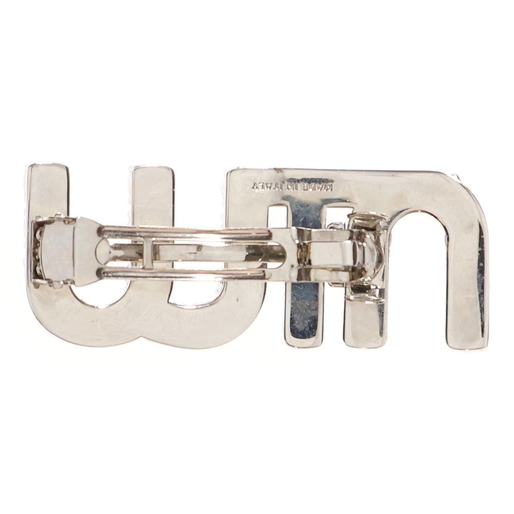 miumiu ミュウミュウ ラインストーン付ロゴバレッタ ヘアクリップ シルバー レディース 5JF082 USTAUSTRALIA_COM_AU