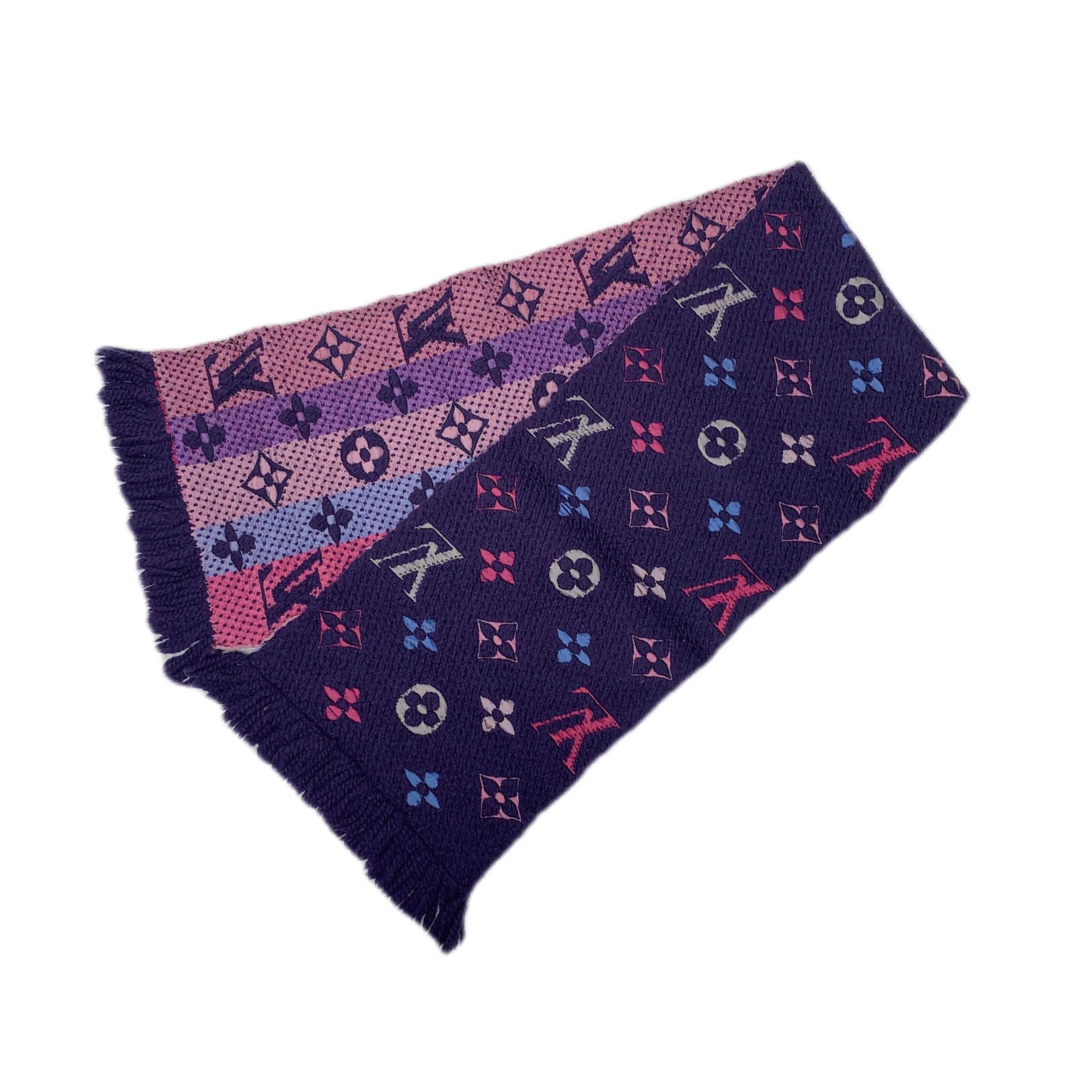 う*様 美品　正規品　ルイヴィトン　ロゴマニア　シャイン　マフラー 美品 LOUIS VUITTON ルイヴィトン M70899 エシャルプ ロゴマニア 2018