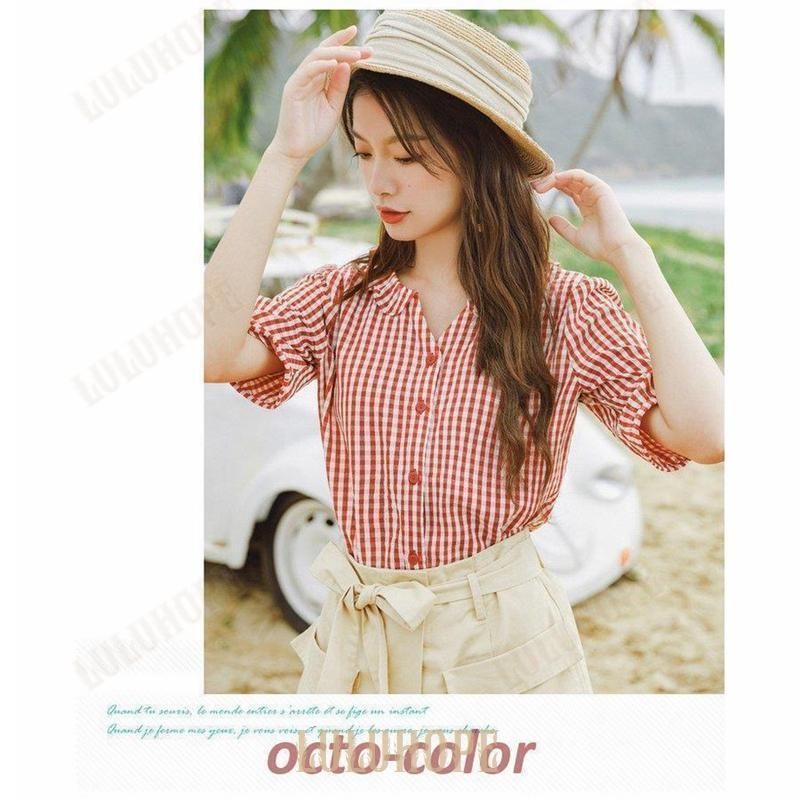ブラウス レディース 半袖ブラウス 春夏 オフィスブラウス チェック柄 オシャレブラウス パフスリーブトップス 韓国風 大人 上品 通勤OL ゆったりtシャツ 40代 楽天市場】ブラウス レディース 40代 春夏新作 オシャレブラウス