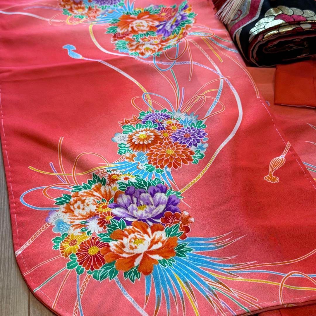 V超 七五三 7歳 フルセット 女の子 子供 着物 襦袢 オレンジ ピンク WWW_SKLAD-KIRPICHA_RU