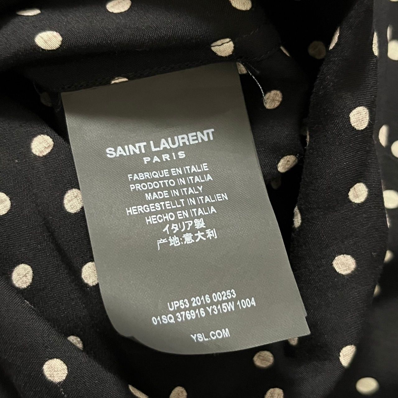 SAINT LAURENT PARIS サンローランパリ ドット柄レーヨンシャツ - メルカリ