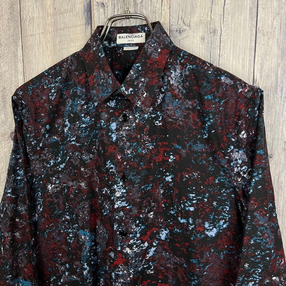 総柄 ドレスシャツ