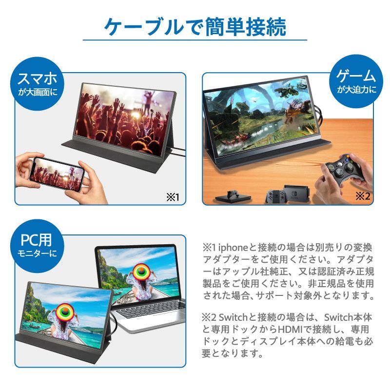 モバイルモニター ディスプレイモニター 高画質フルHD 15.6インチ ノングレア 液晶 ミニスタンド タイプC USB-C HDMI テレワーク モニター ビジネス【OHEN335/80】[OJ]