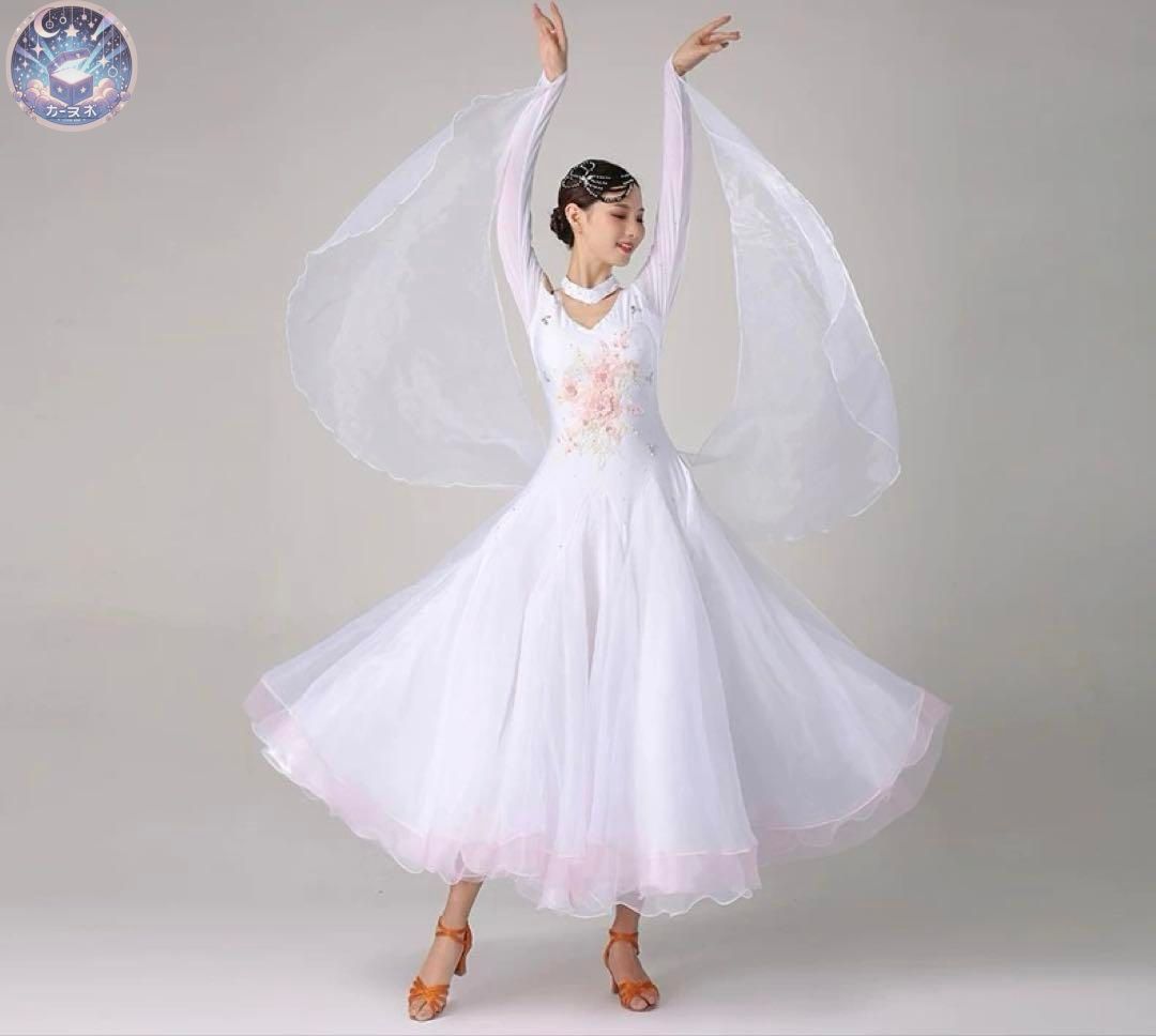 ストーン付スタンダードドレス✨競技会や発表会、デモやダンスパーティに！ 新品 未使用 競技会に最適 ストーン付きスタンダードドレス