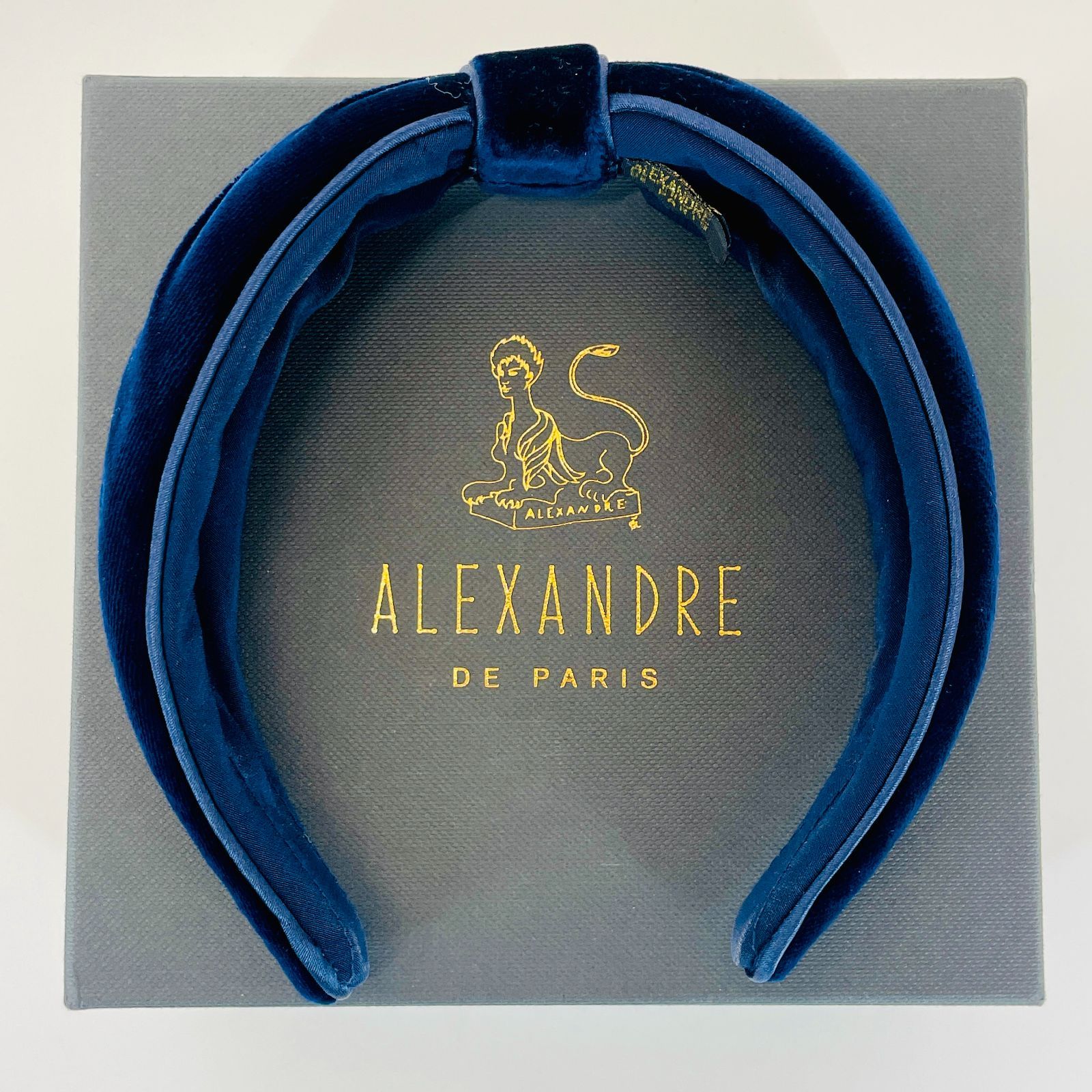 アレクサンドルドゥパリ　ベロアカチューシャ　ネイビー アレクサンドルドゥパリ ネイビー ベロア カチューシャ 紺色 /24-2583