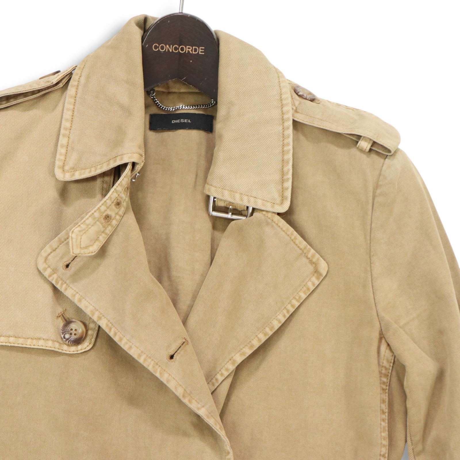DIESEL ベージュ コート DIESEL ディーゼル 通年☆ ヘビーコットン ツイル トレンチ