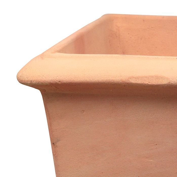 37cm シンプル角深型 素焼き テラコッタ鉢 大 28リットル おしゃれ 植木鉢 大型 かわいい ガーデニング