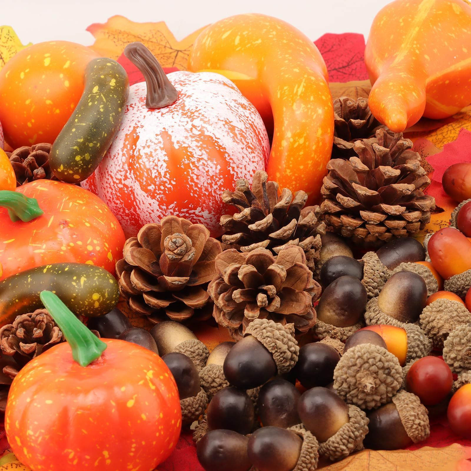  飾り かぼちゃ 置物 季節の飾り 手のひらサイズ 人工カボチャ 紅葉 造花 楓の葉 秋の装飾 感謝祭 パーティー 店舗 イベント 結婚式 リース DIY 撮影小道具 Halloween decoration ミニカボチャ ハロウィン 季節 年中行事