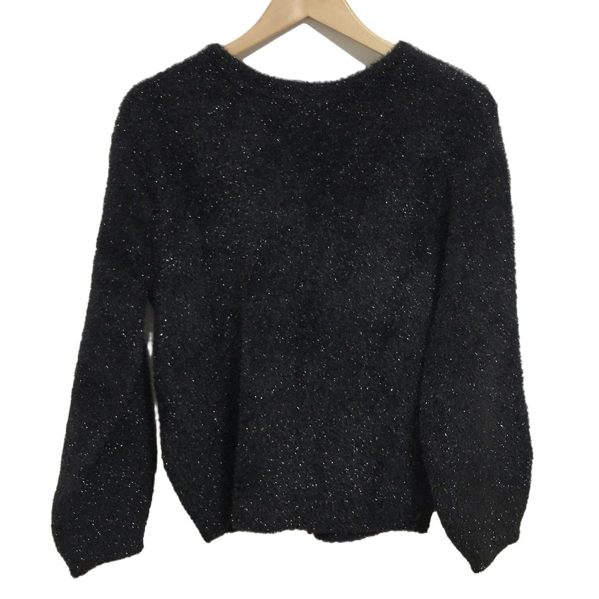 PLS T PLST プラステ カーディガン サイズM レディース - 黒 長袖|ラメ