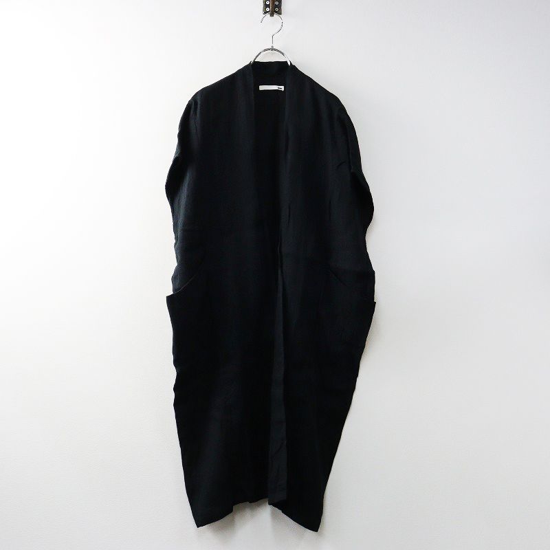 定価29700円 2025年 エヴァムエヴァ evam eva E233T014 linen long vest リネンロングベスト M ブラック┃黒 麻 2400014579468