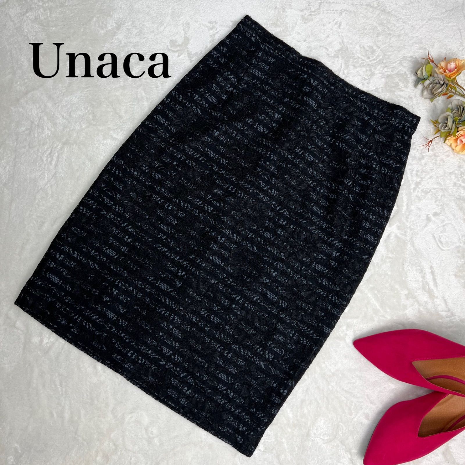 極美品】Unaca(アナカ）レーススカート 38 - メルカリShops