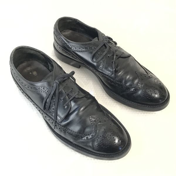 90s?☆トッズ/TOD'S☆本革/ウイングチップ【26.5-27.0/Mens size -8/黒